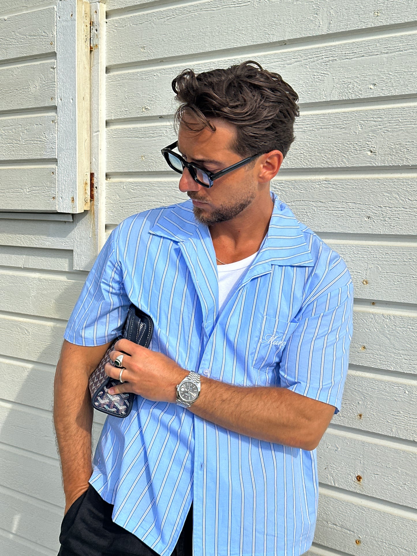 SIGNATURE SHORT SLEEVE SHIRT IN BLUE